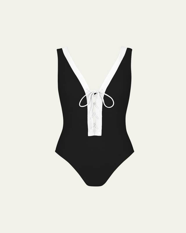 Demi V-Neck Silent Underwire One-Piece Swimsuit